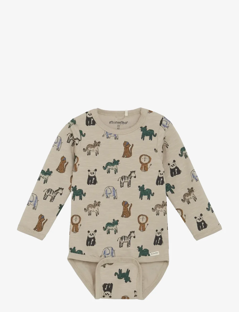 Minymo - Body LS AOP - langærmede heldragter - oxford tan - 0