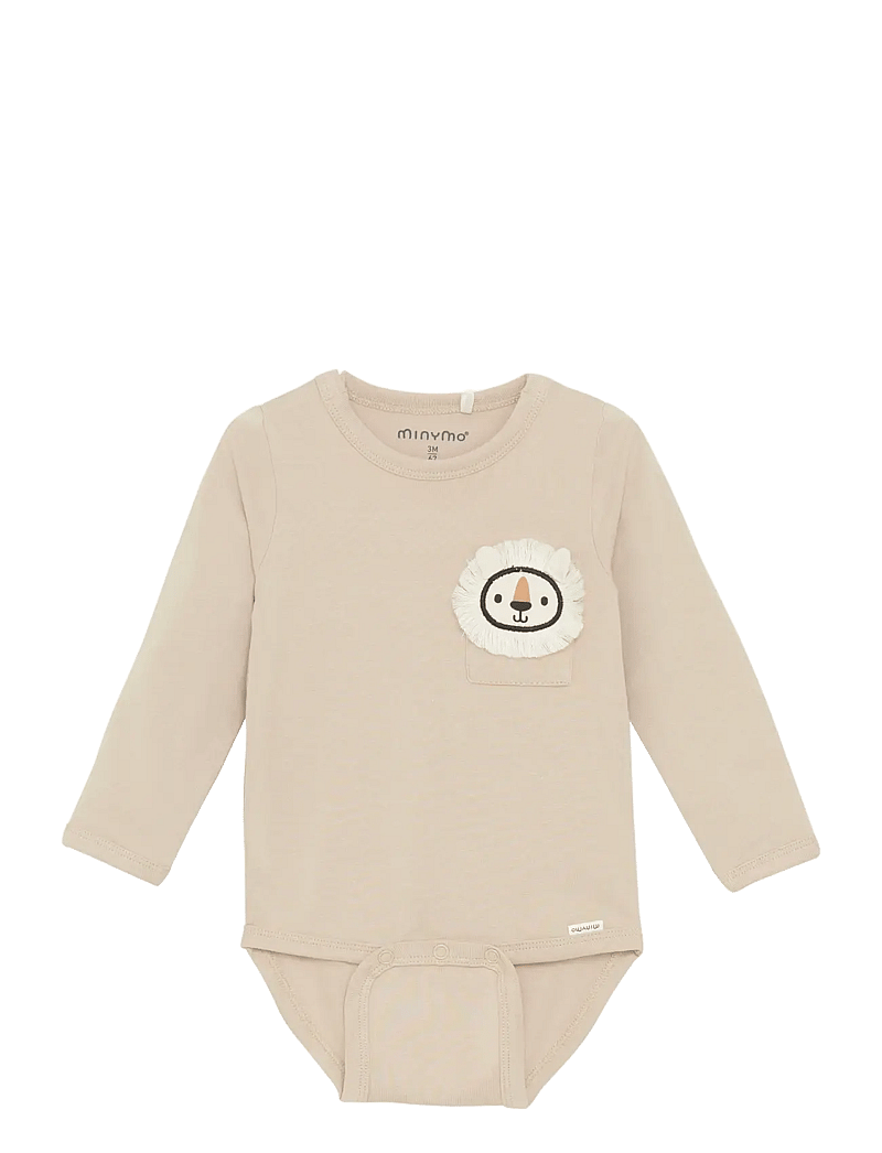 Minymo - Body LS - langærmede bodyer - oxford tan - 0