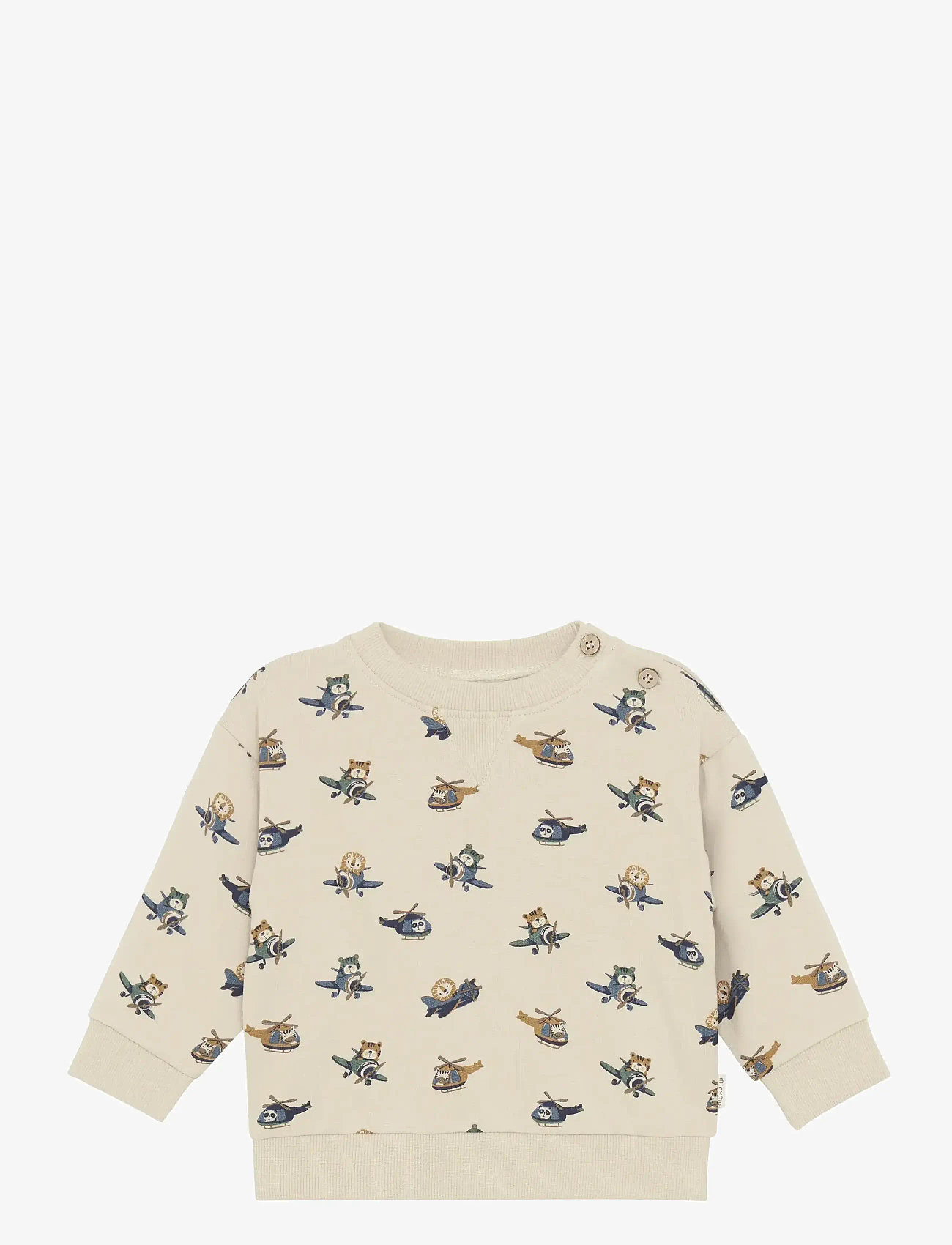 Minymo - Sweatshirt LS AOP - sweatshirts - oxford tan - 0