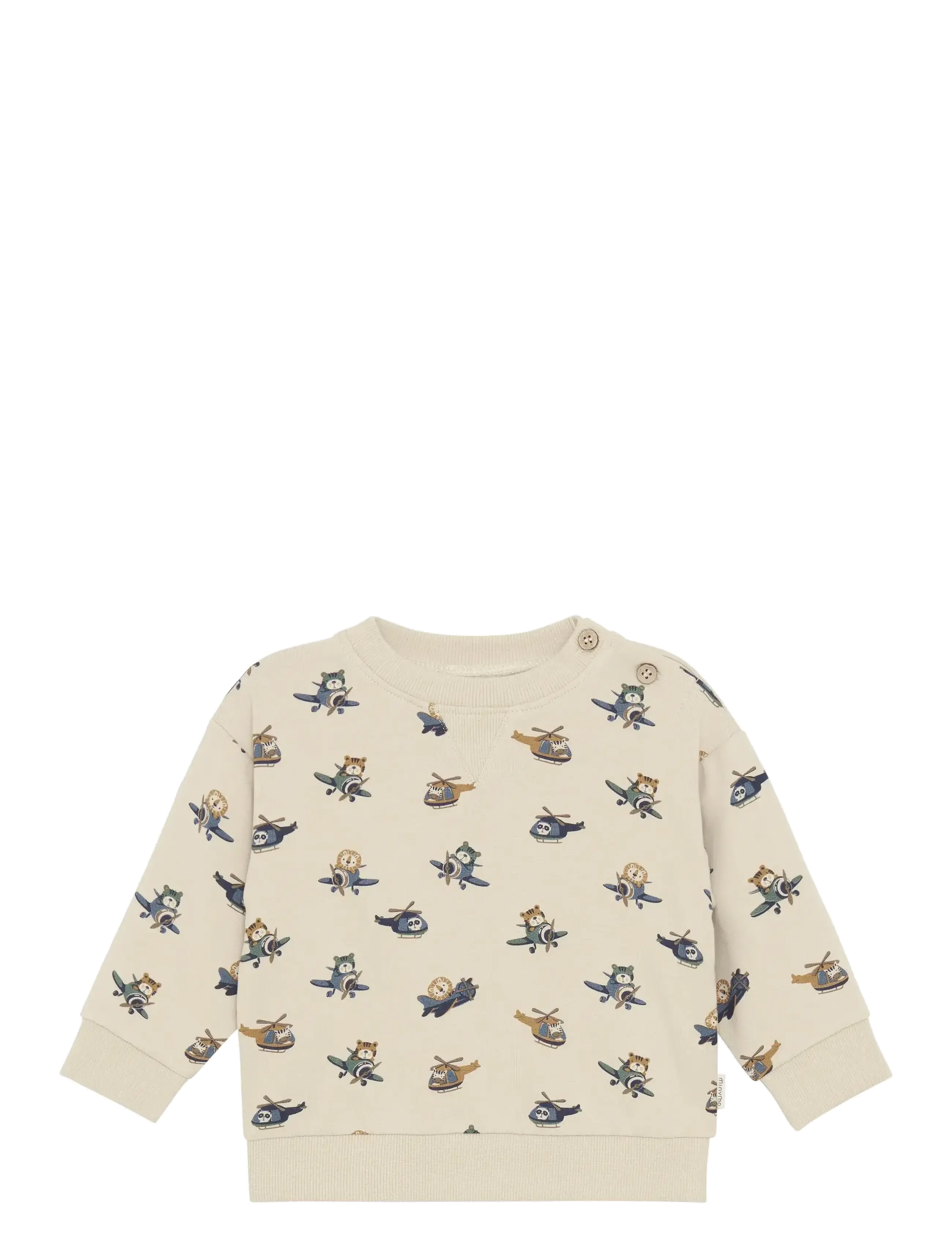 Minymo Sweatshirt LS AOP - Angebote - OXFORD TAN / cream