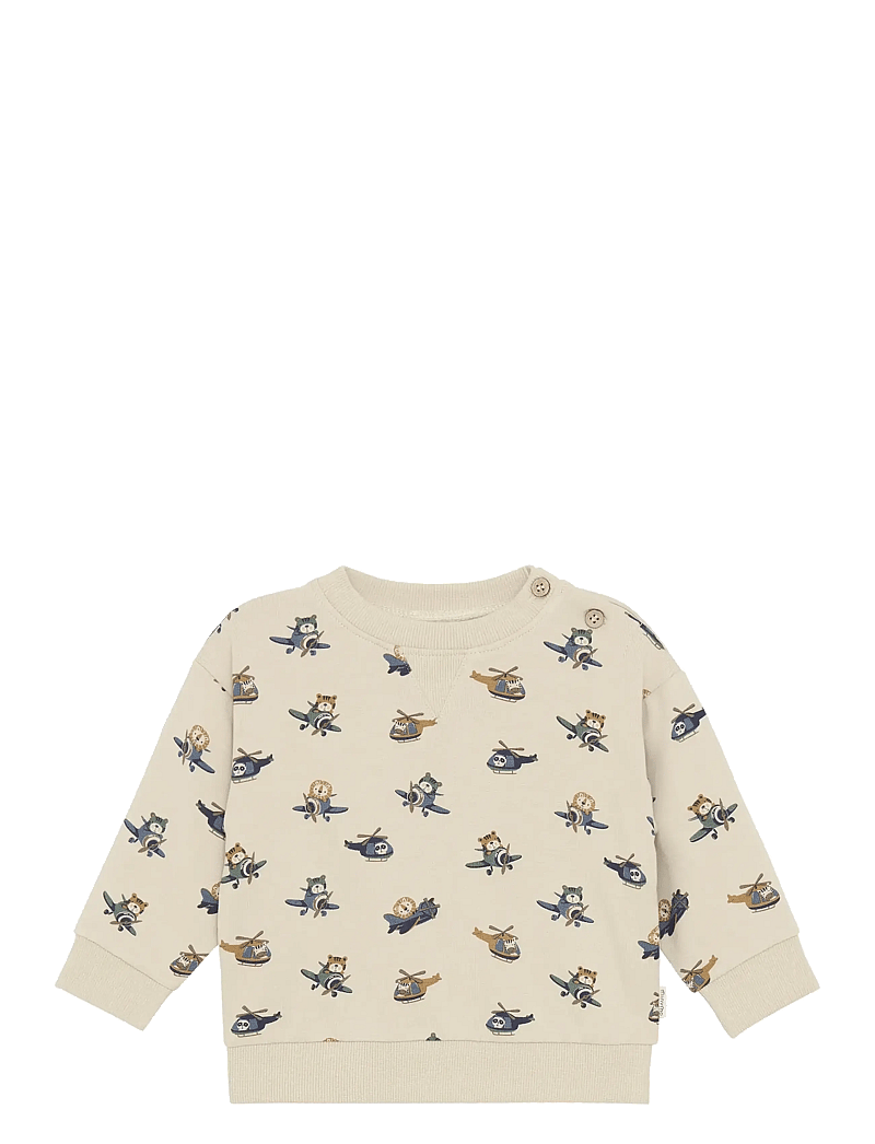 Minymo - Sweatshirt LS AOP - sweatshirts - oxford tan - 0