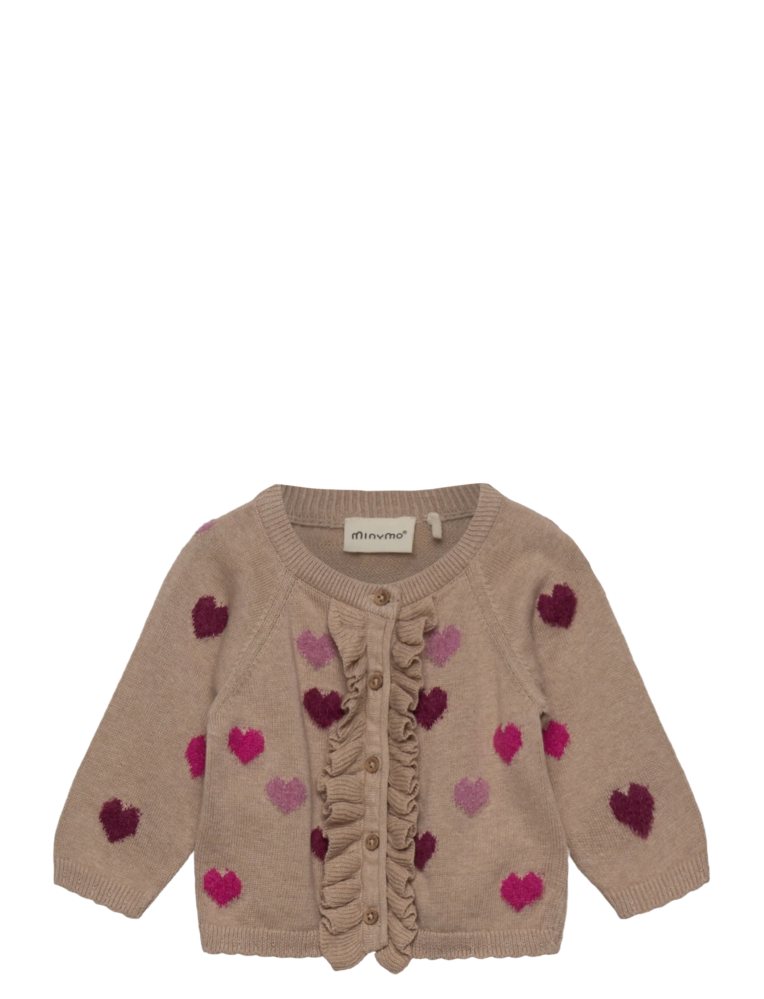 Minymo Cardigan Knit, 74, Beige, Strik > Cardigans, Børn