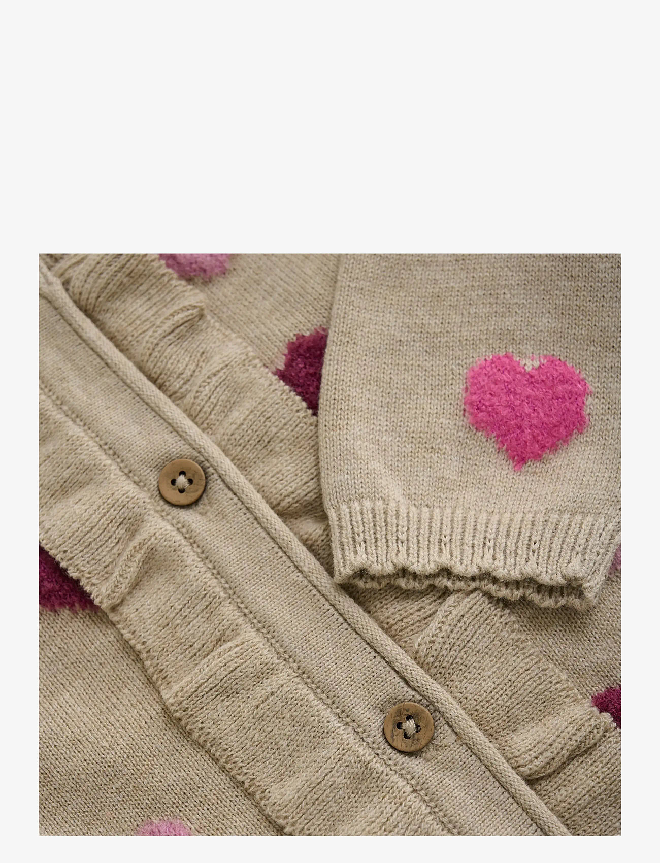 Minymo - Cardigan Knit - cardigans - beige melange - 2
