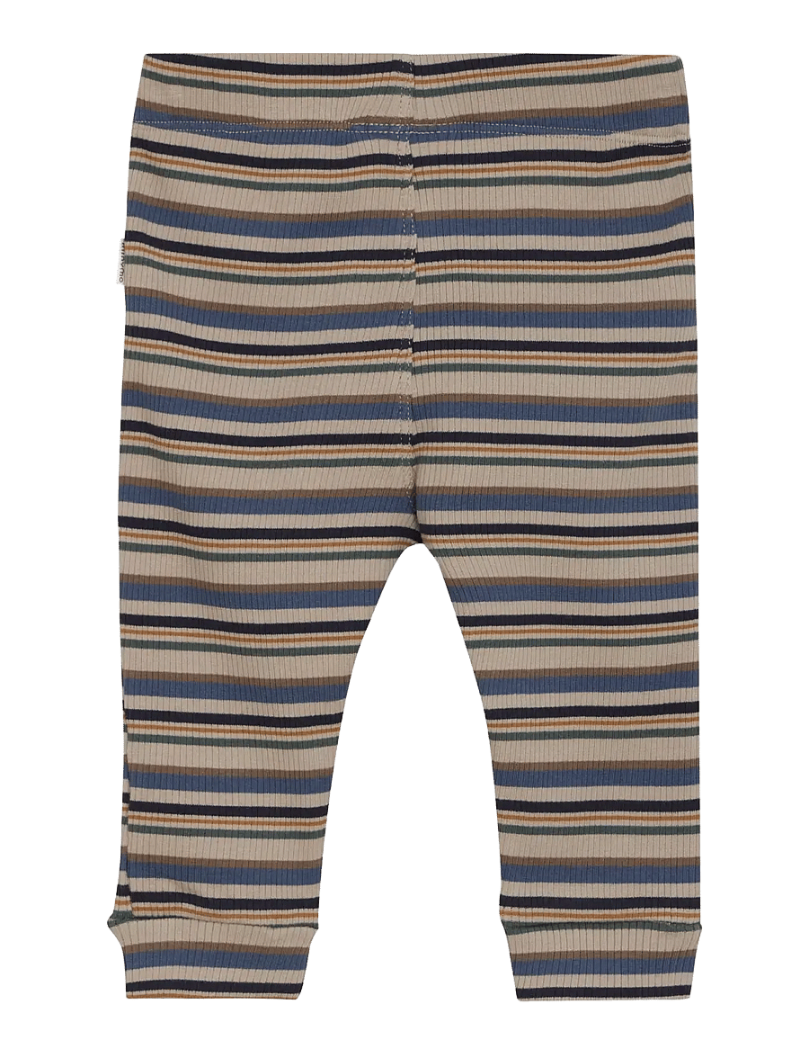 Minymo - Pants Y/D Rib - babybukser - china blue - 1