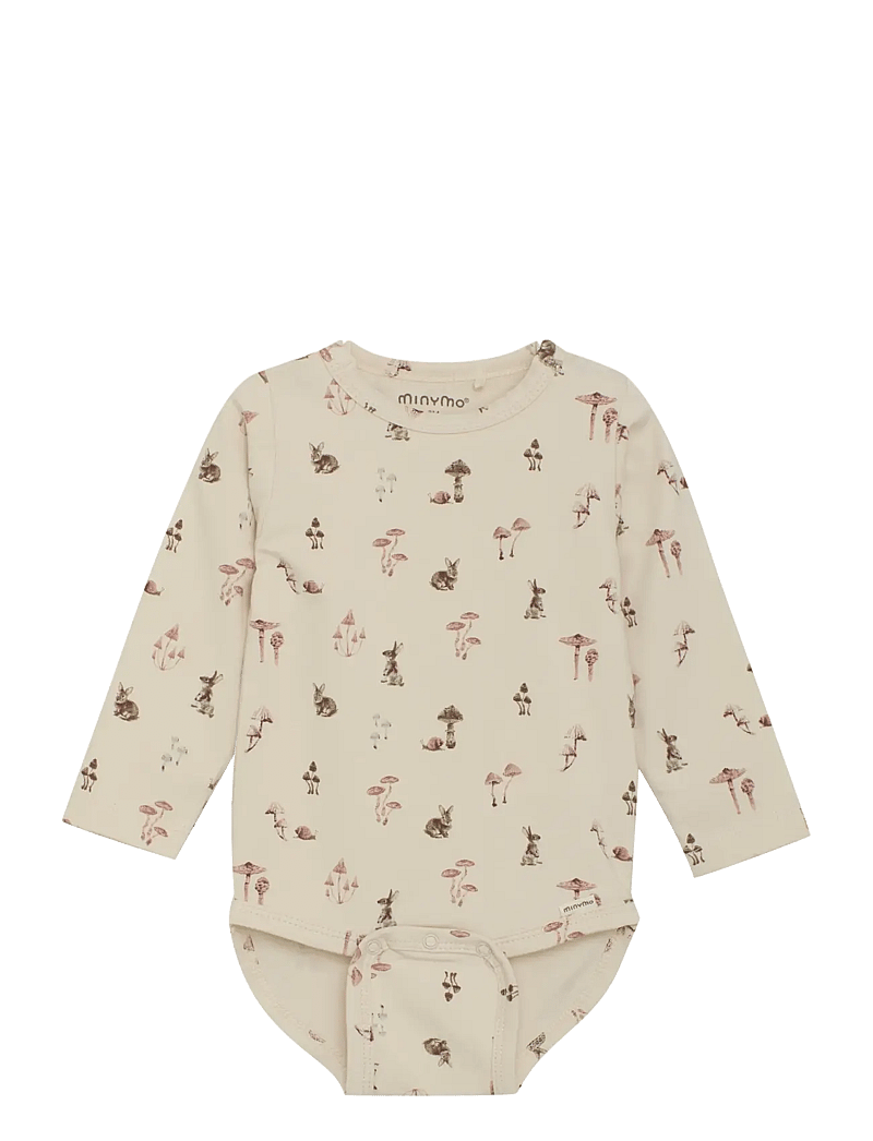 Minymo - Body LS AOP - långärmade bodysuits - sandshell - 0