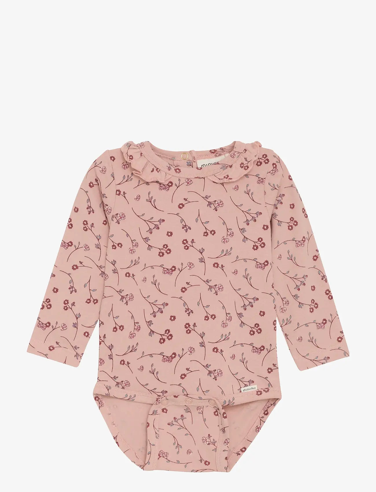 Minymo - Body LS AOP - langærmede heldragter - misty rose - 0