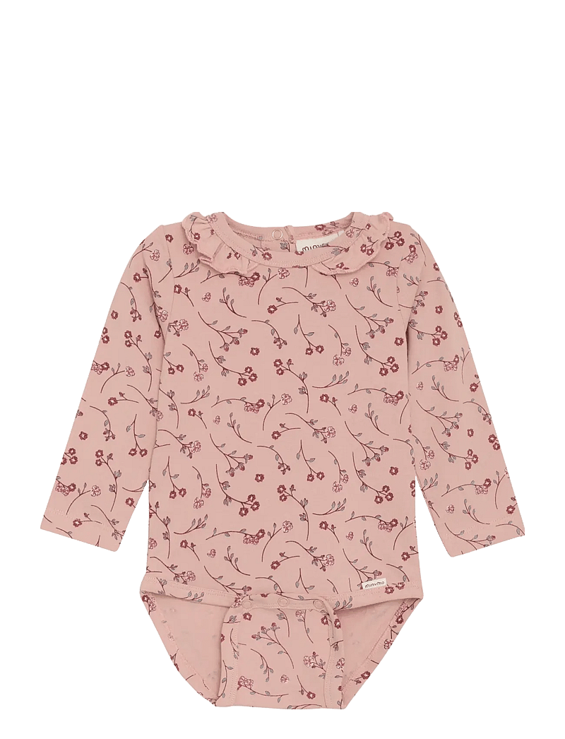 Minymo - Body LS AOP - langærmede heldragter - misty rose - 0