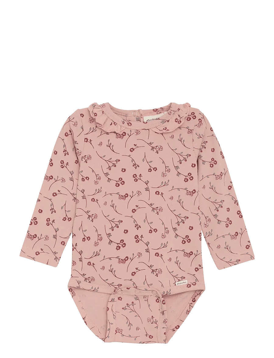 Minymo - Body LS AOP - langärmelig - misty rose - 0