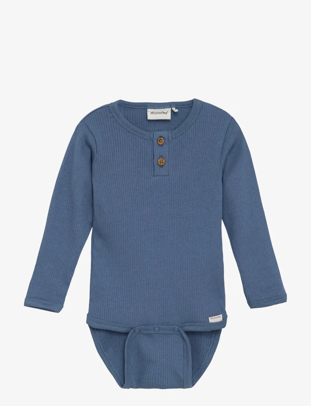 Minymo - Body LS Rib - långärmade - china blue - 0
