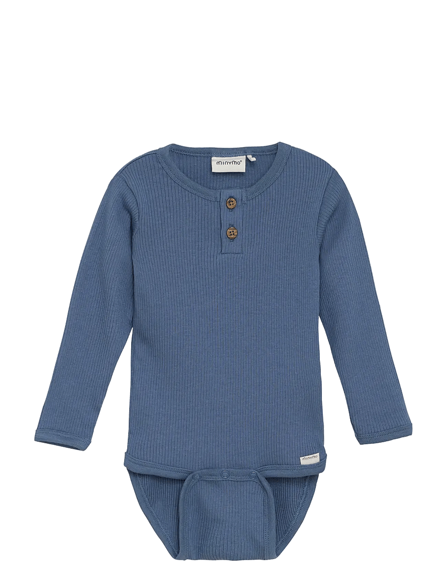 Minymo - Body LS Rib - langerma - china blue - 0
