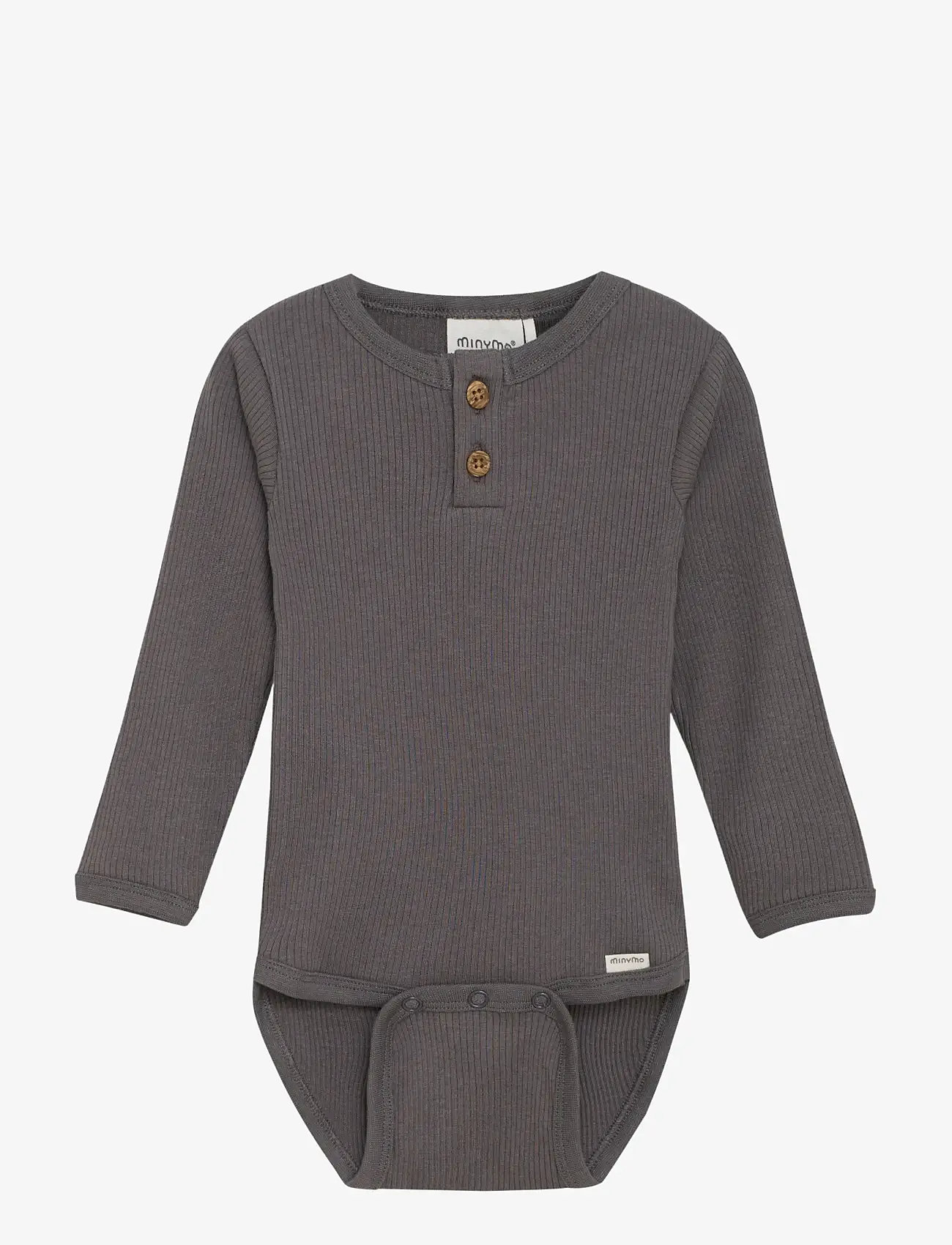 Minymo - Body LS Rib - pikkade varrukatega - dark gull grey - 0