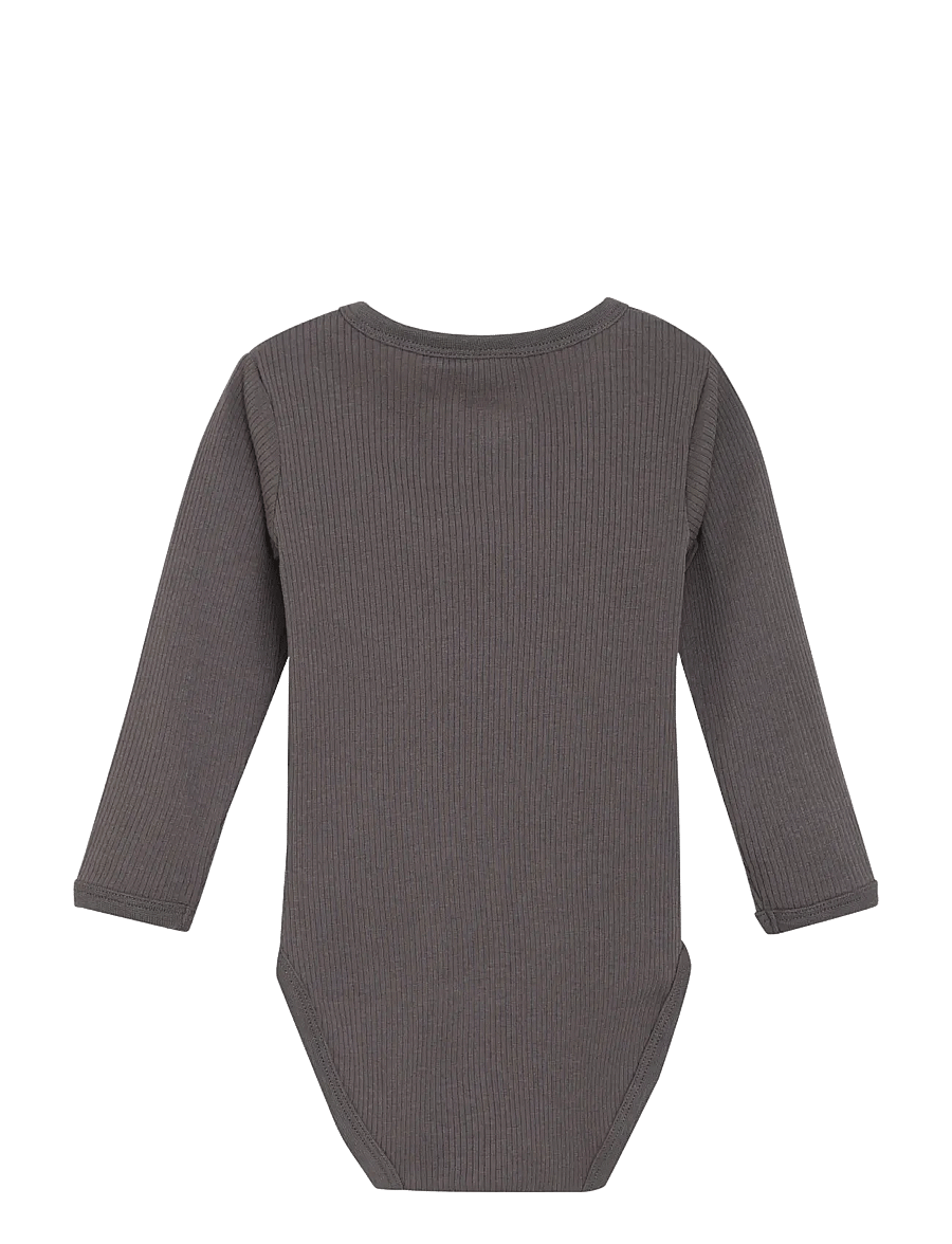 Minymo - Body LS Rib - długie rękawy - dark gull grey - 1