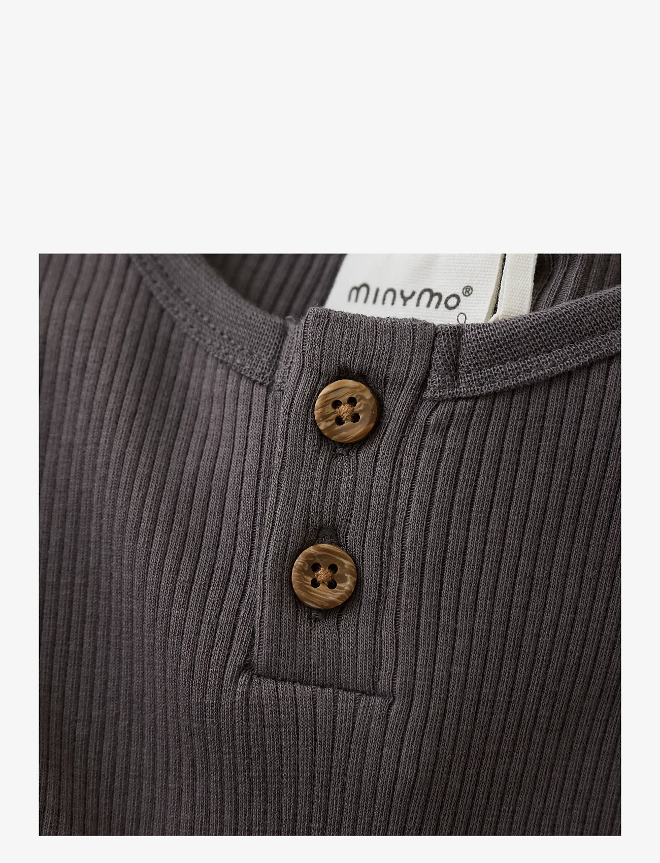 Minymo - Body LS Rib - pikkade varrukatega - dark gull grey - 2