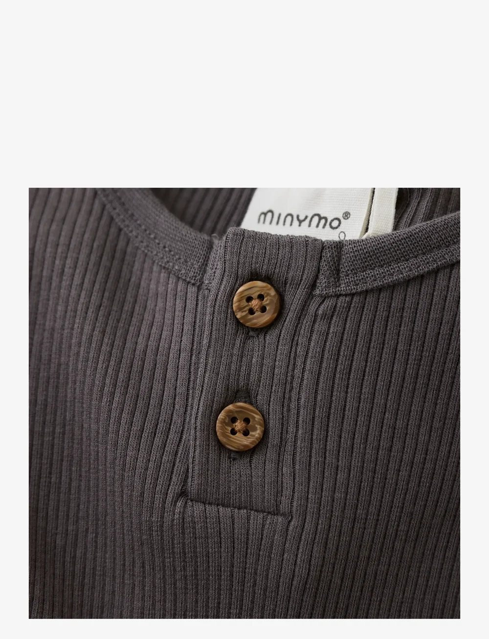 Minymo - Body LS Rib - langärmelig - dark gull grey - 2
