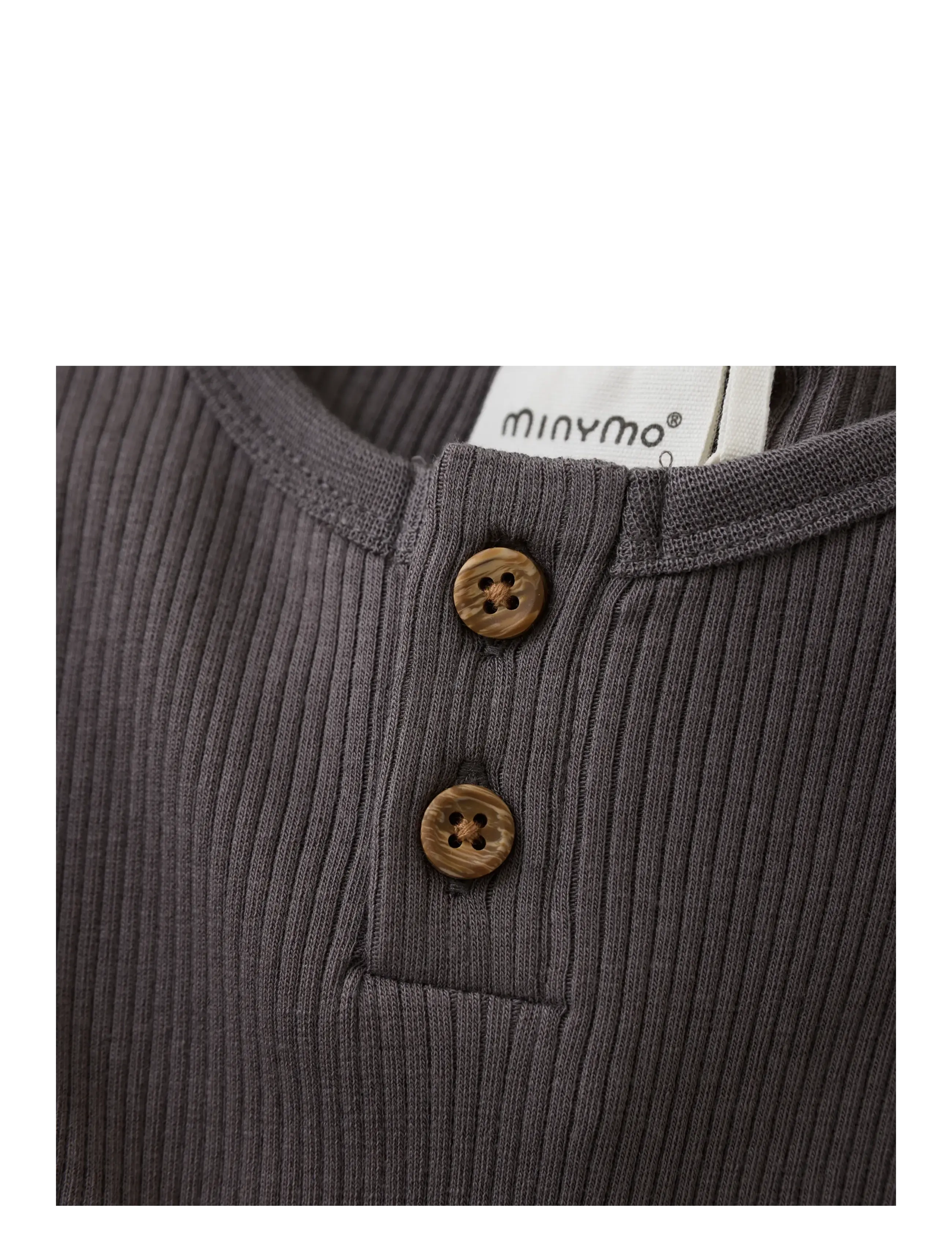 Minymo - Body LS Rib - langärmelig - dark gull grey - 2