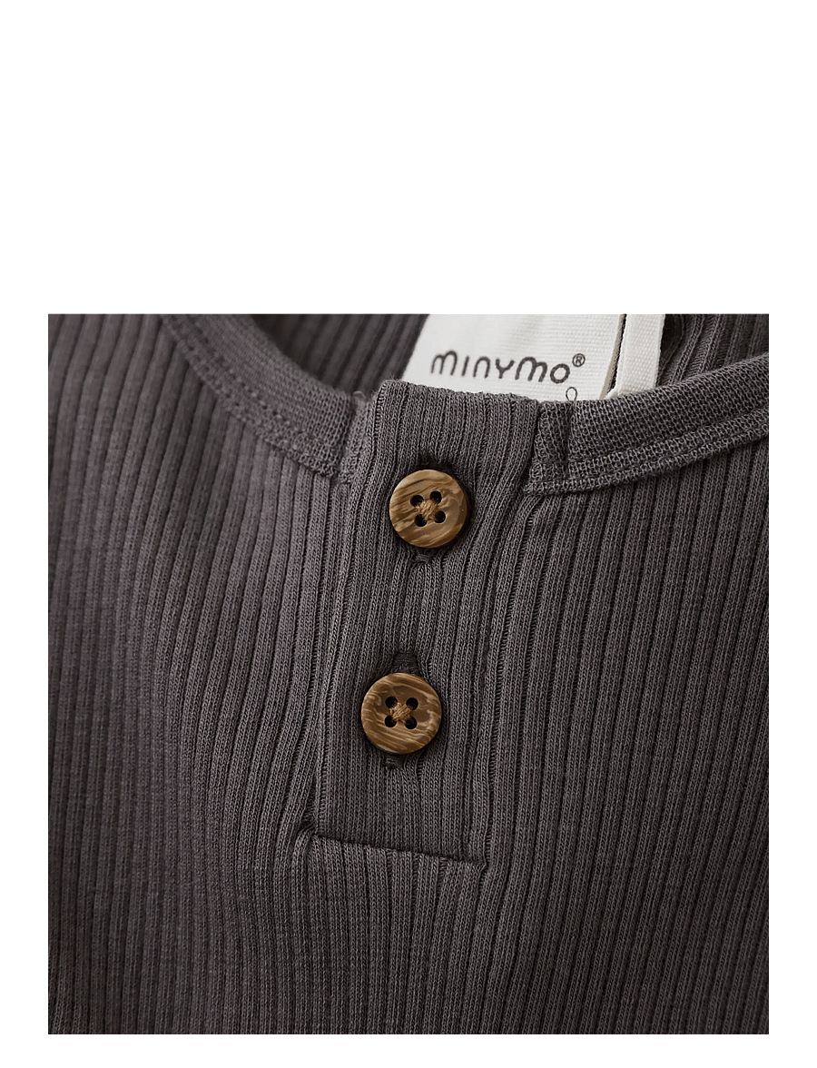Minymo - Body LS Rib - długie rękawy - dark gull grey - 2