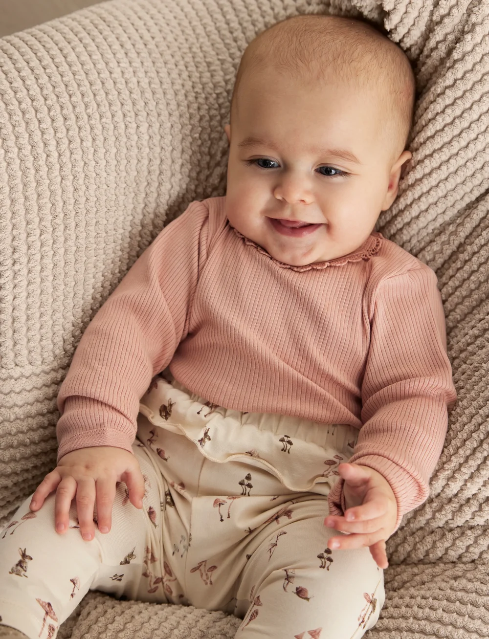 Minymo - Body LS Rib - långärmade - misty rose - 0