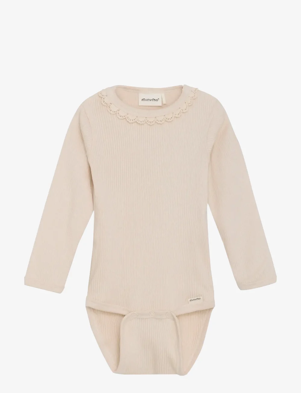 Minymo - Body LS Rib - långärmade - sandshell - 1