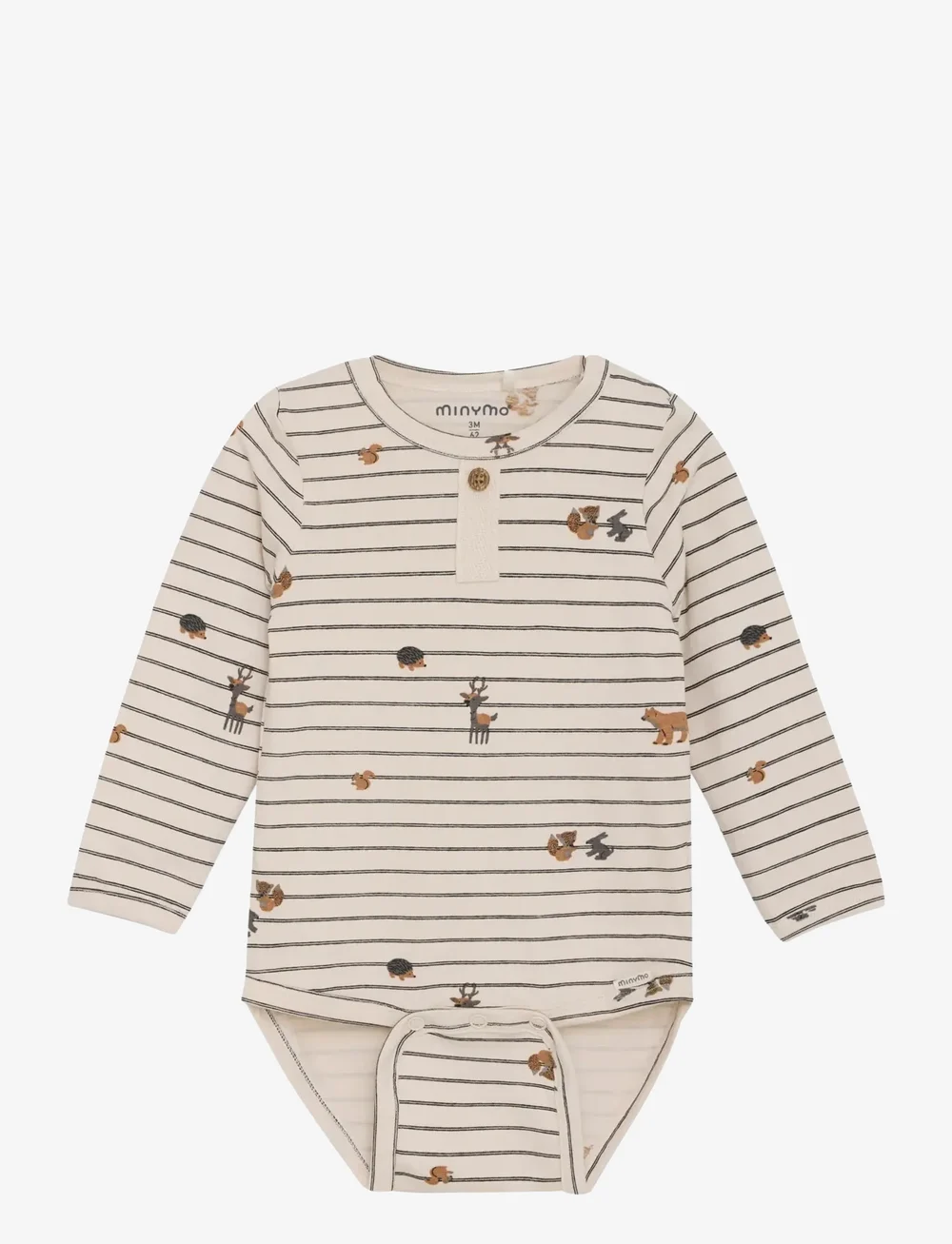 Minymo - Body LS AOP - langärmelig - sandshell - 0