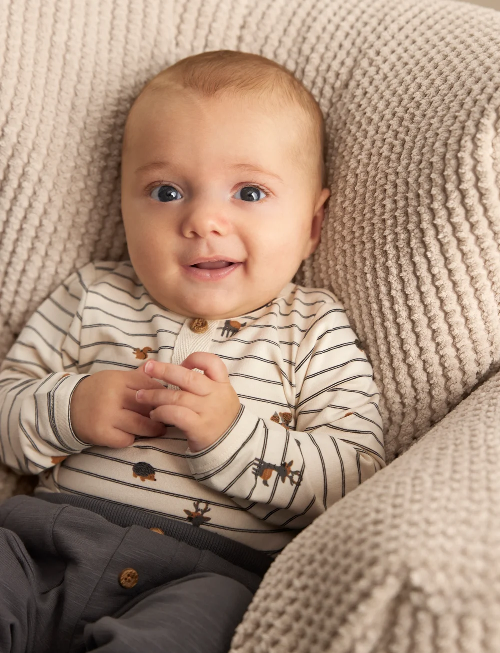 Minymo - Body LS AOP - langärmelig - sandshell - 3