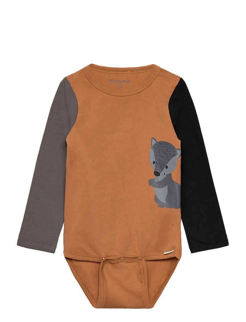 Minymo - Body LS - long-sleeved bodies - brown sugar - 0