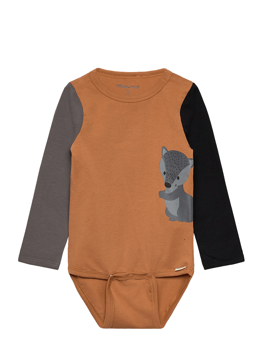 Minymo - Body LS - långärmade bodies - brown sugar - 0