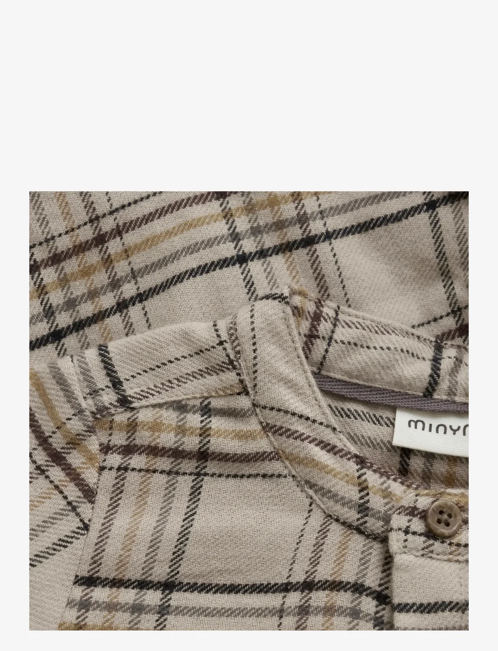 Minymo - Body LS Check - langærmede heldragter - oxford tan - 2