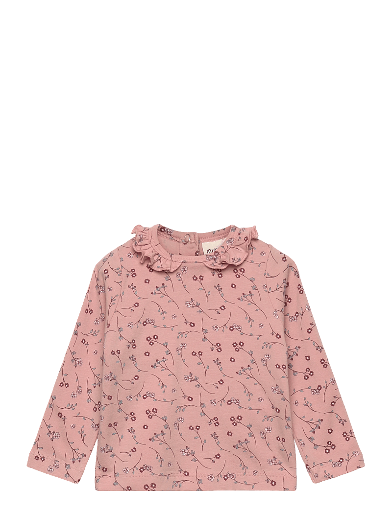 Minymo - T-shirt LS AOP - long-sleeved t-shirts - misty rose - 0