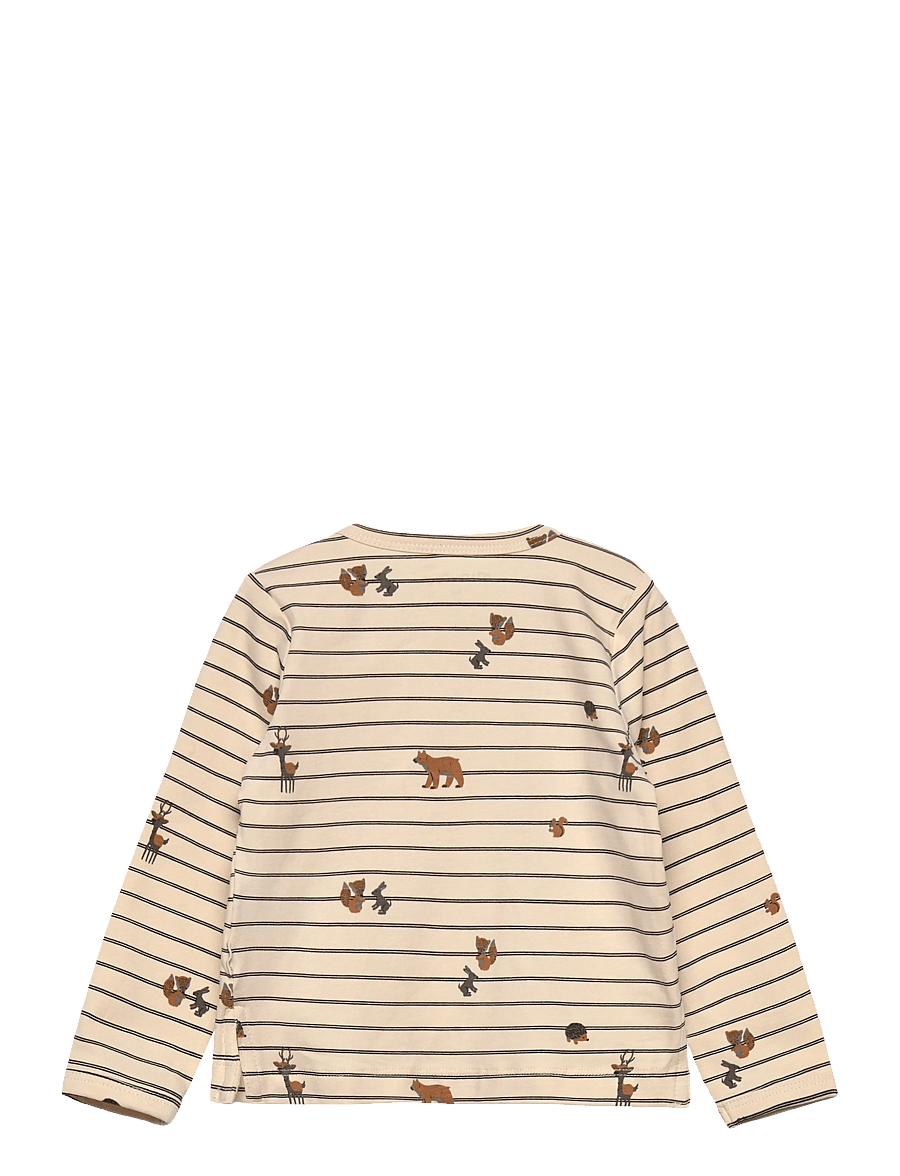 Minymo - T-shirt LS AOP - pikkade varrukatega t-särgid - sandshell - 1