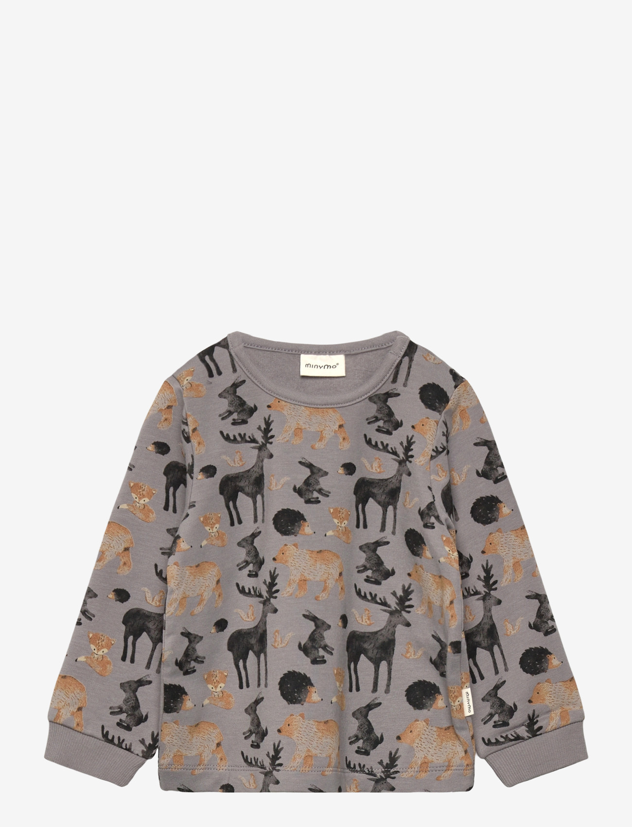 Minymo - T-shirt LS AOP Sweat - long-sleeved t-shirts - cloudburst - 0