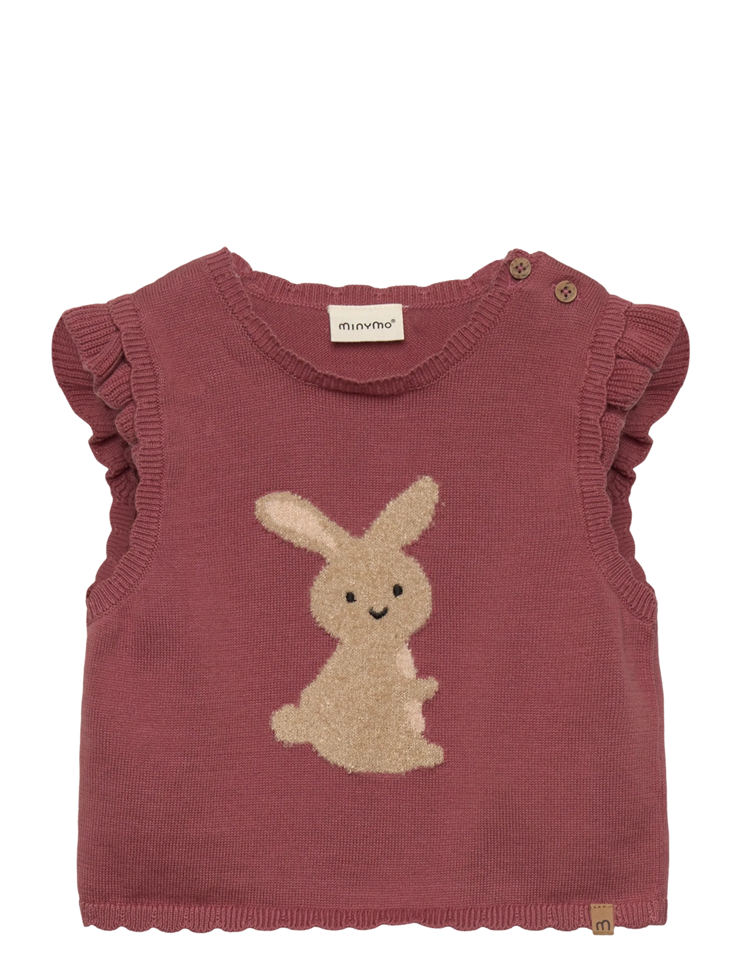 Minymo Vest Knit - Overdele - WITHERED ROSE / pink/rose