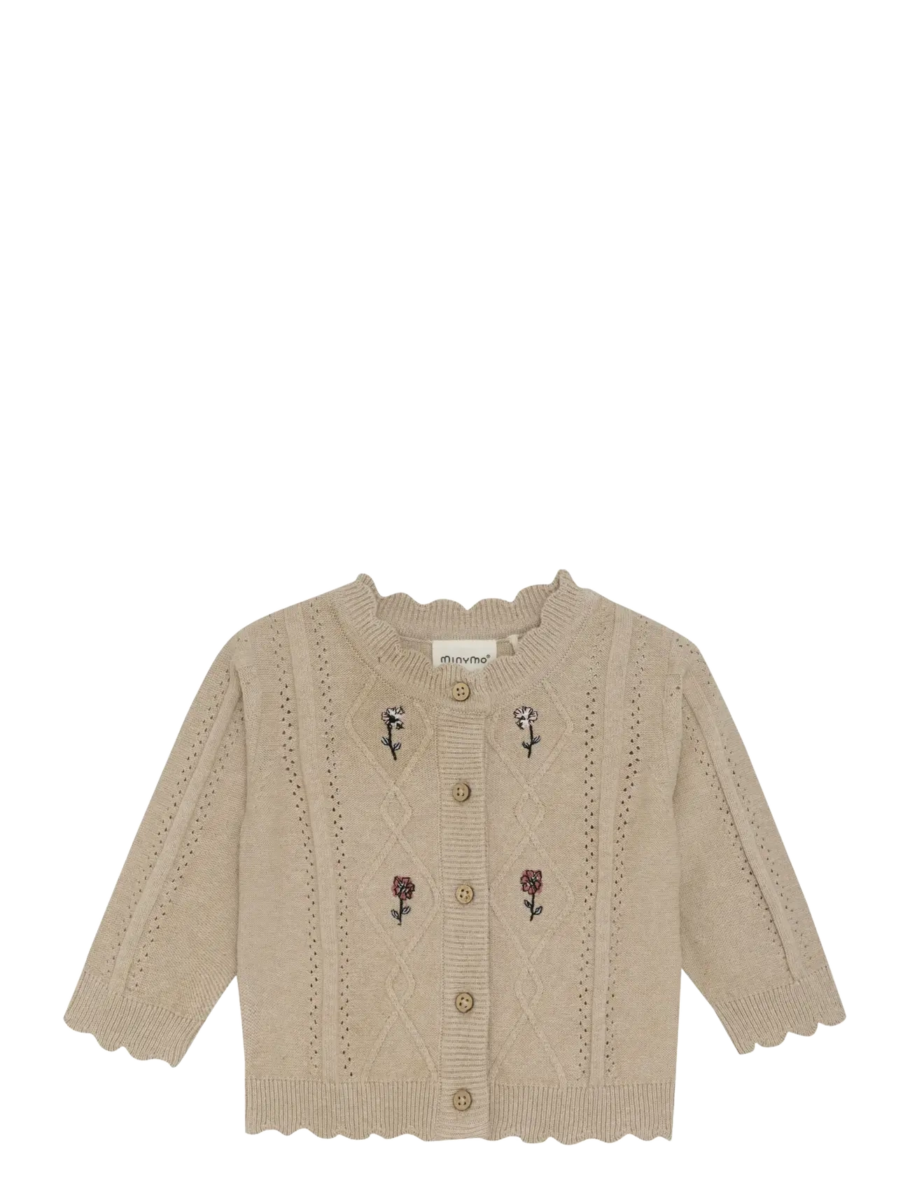 MINYMO Cardigan Knit Beige - 74 - Kinder