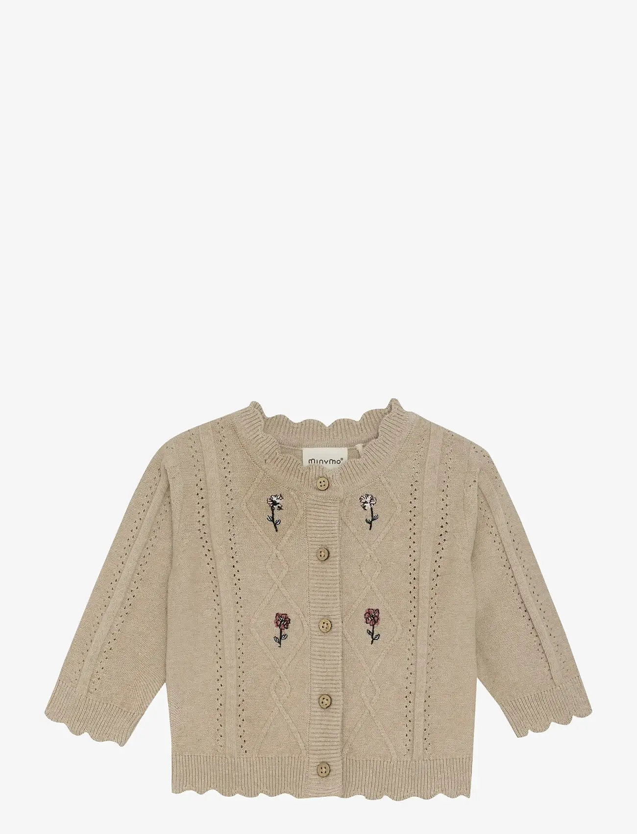 Minymo - Cardigan Knit - cardigans - beige melange - 0