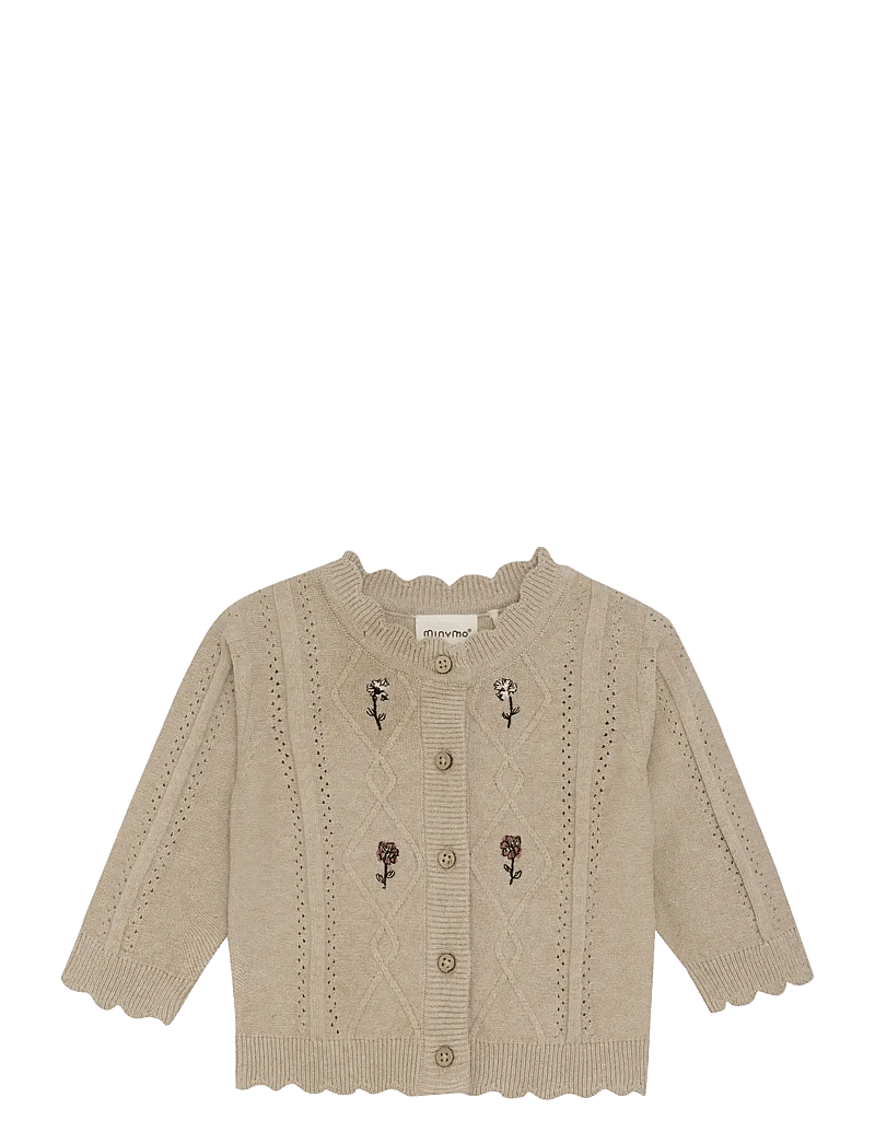 Minymo - Cardigan Knit - cardigans - beige melange - 0