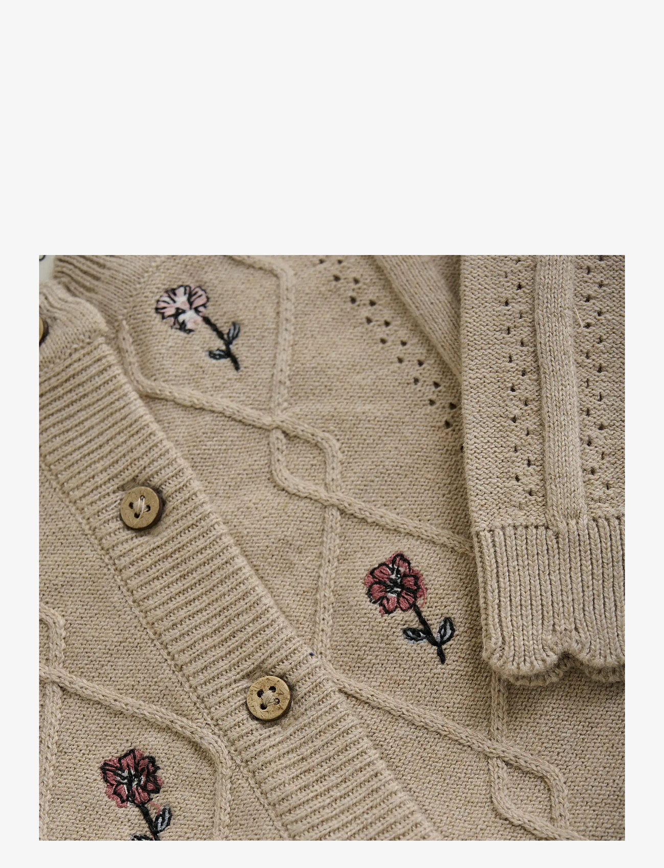 Minymo - Cardigan Knit - cardigans - beige melange - 2