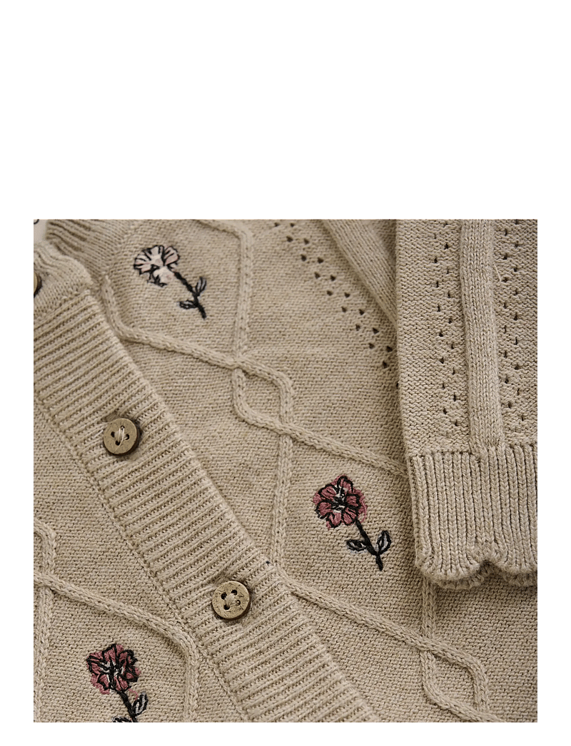 Minymo - Cardigan Knit - cardigans - beige melange - 2