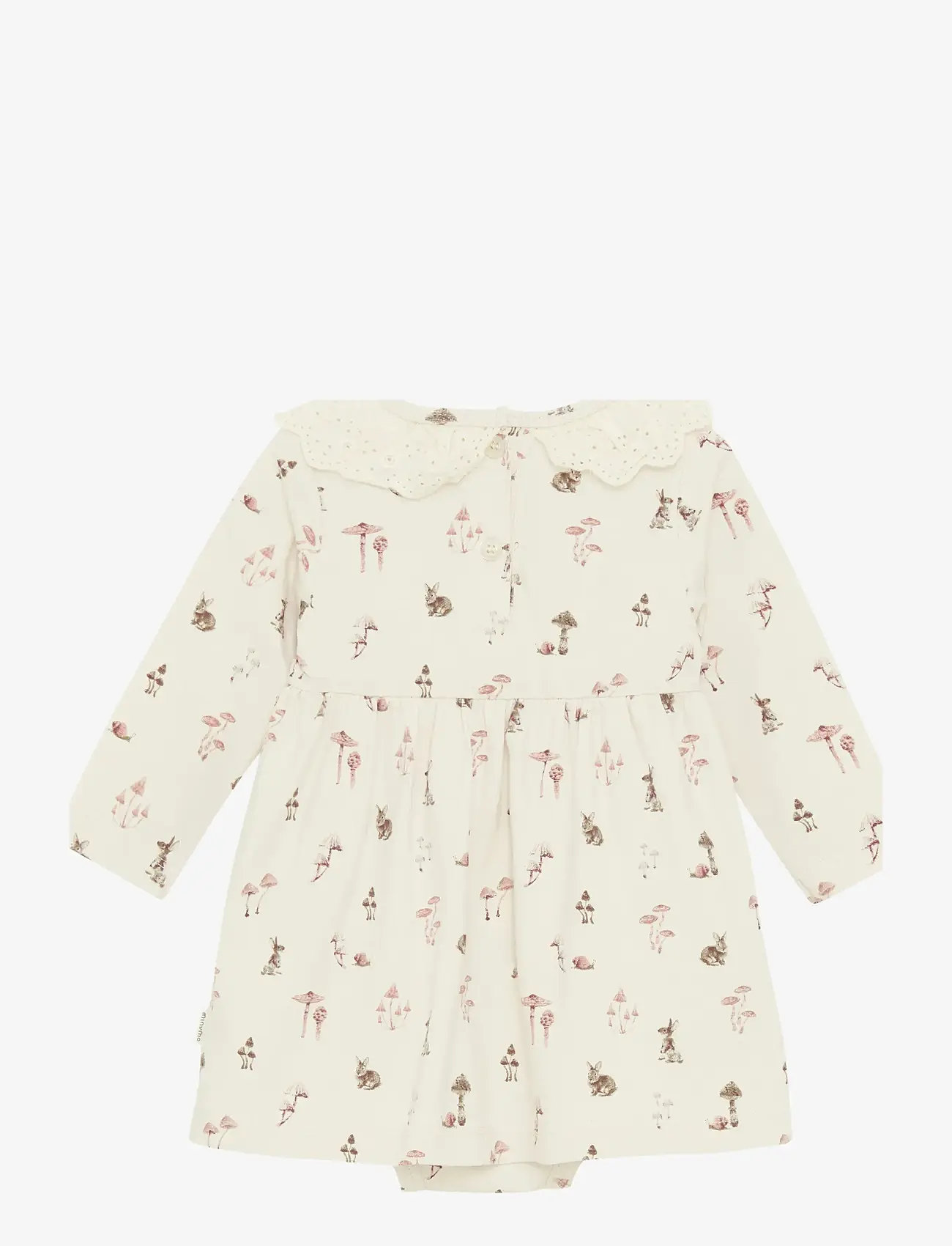 Minymo - Dress LS AOP - langärmelige babykleider - sandshell - 2