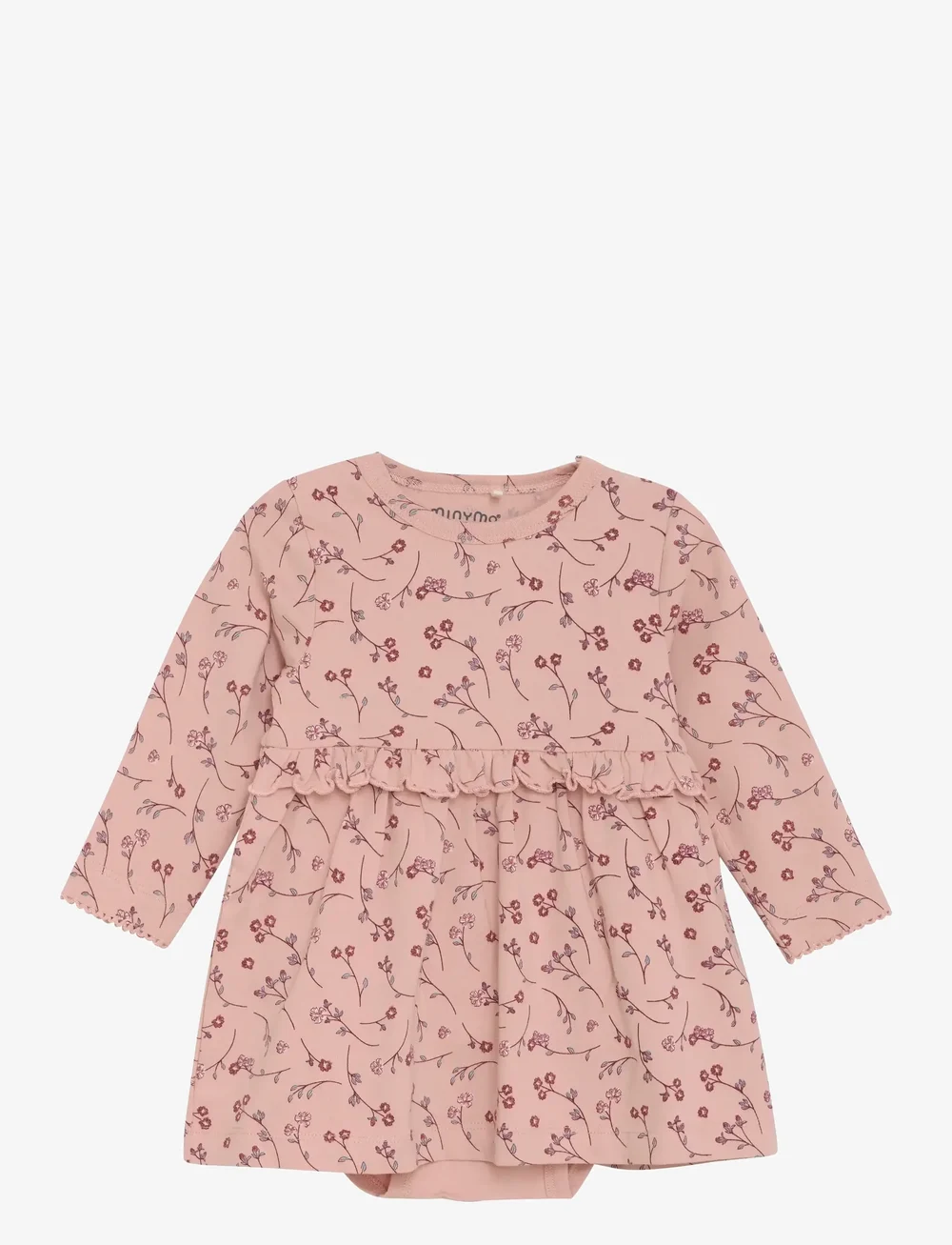 Minymo - Dress LS AOP - langærmede babykjoler - misty rose - 1