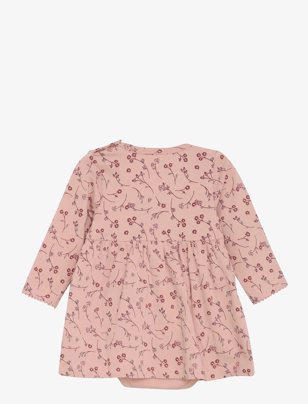 Minymo - Dress LS AOP - long-sleeved baby dresses - misty rose - 2