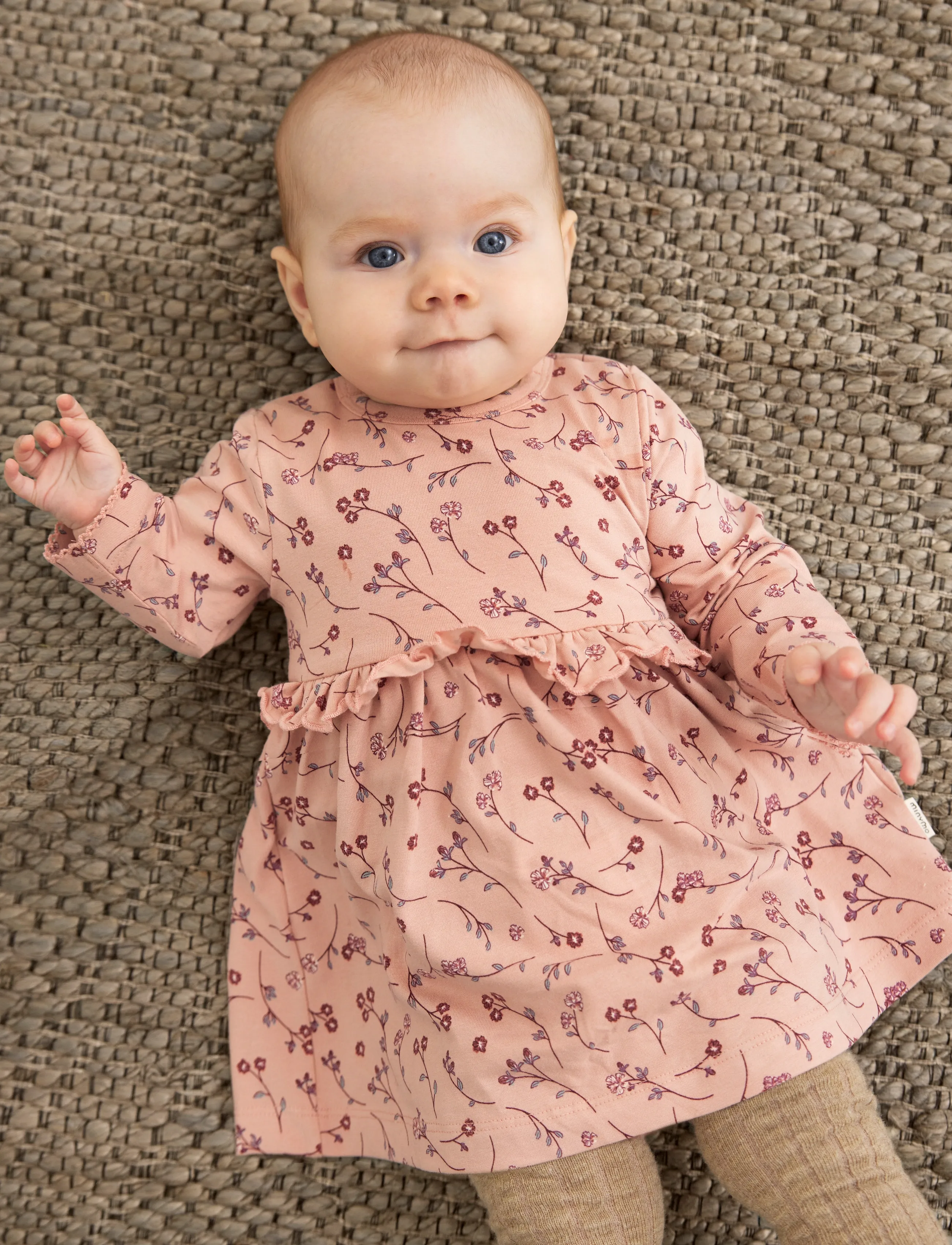 Minymo Dress LS AOP - Langärmelige Babykleider - MISTY ROSE / pink/rose