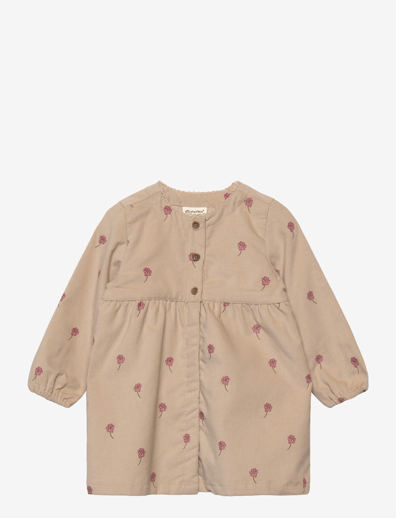 Minymo - Dress Corduroy w. Lining - langærmede babykjoler - oxford tan - 0