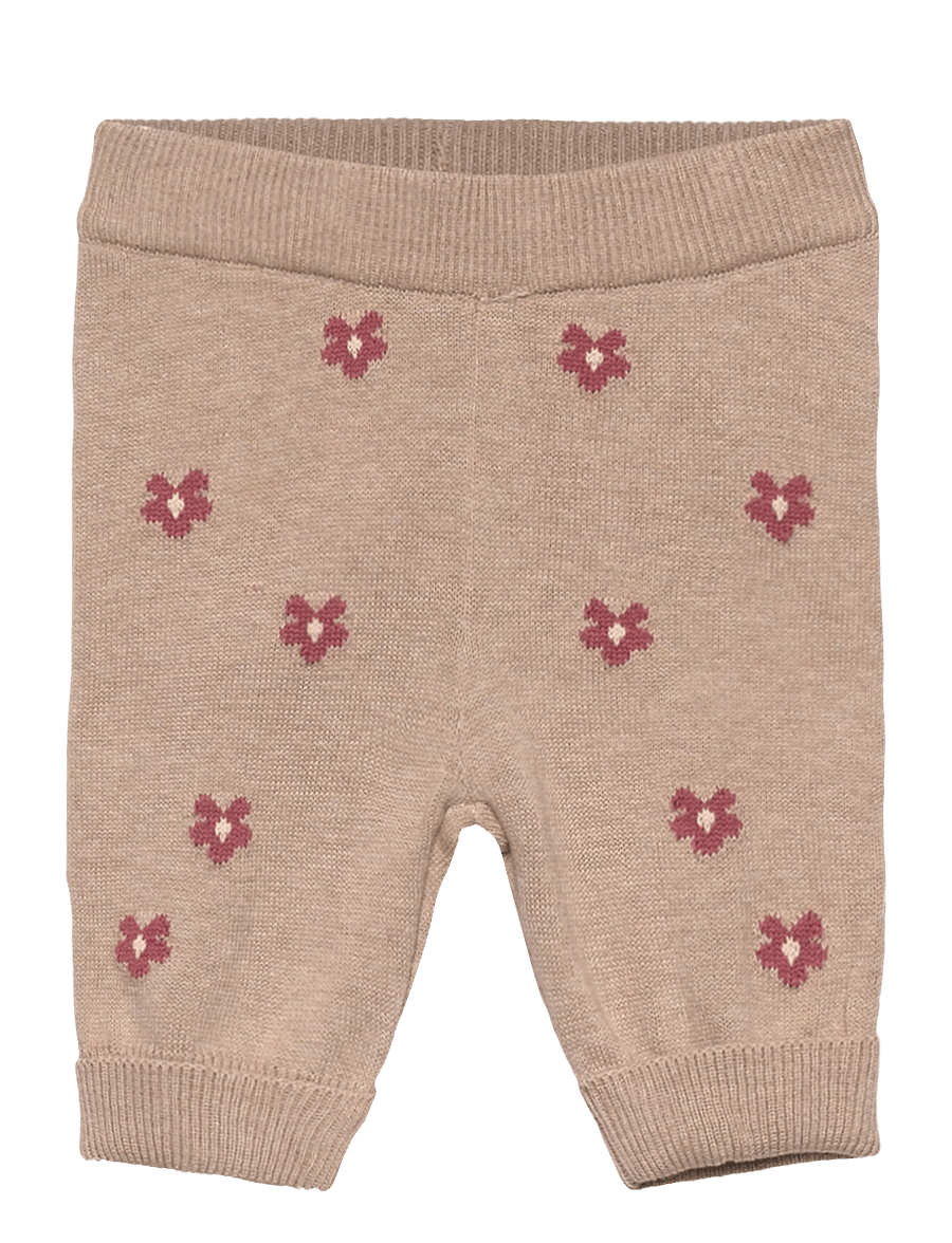 Minymo - Pants Knit - mjukisbyxor - beige melange - 0