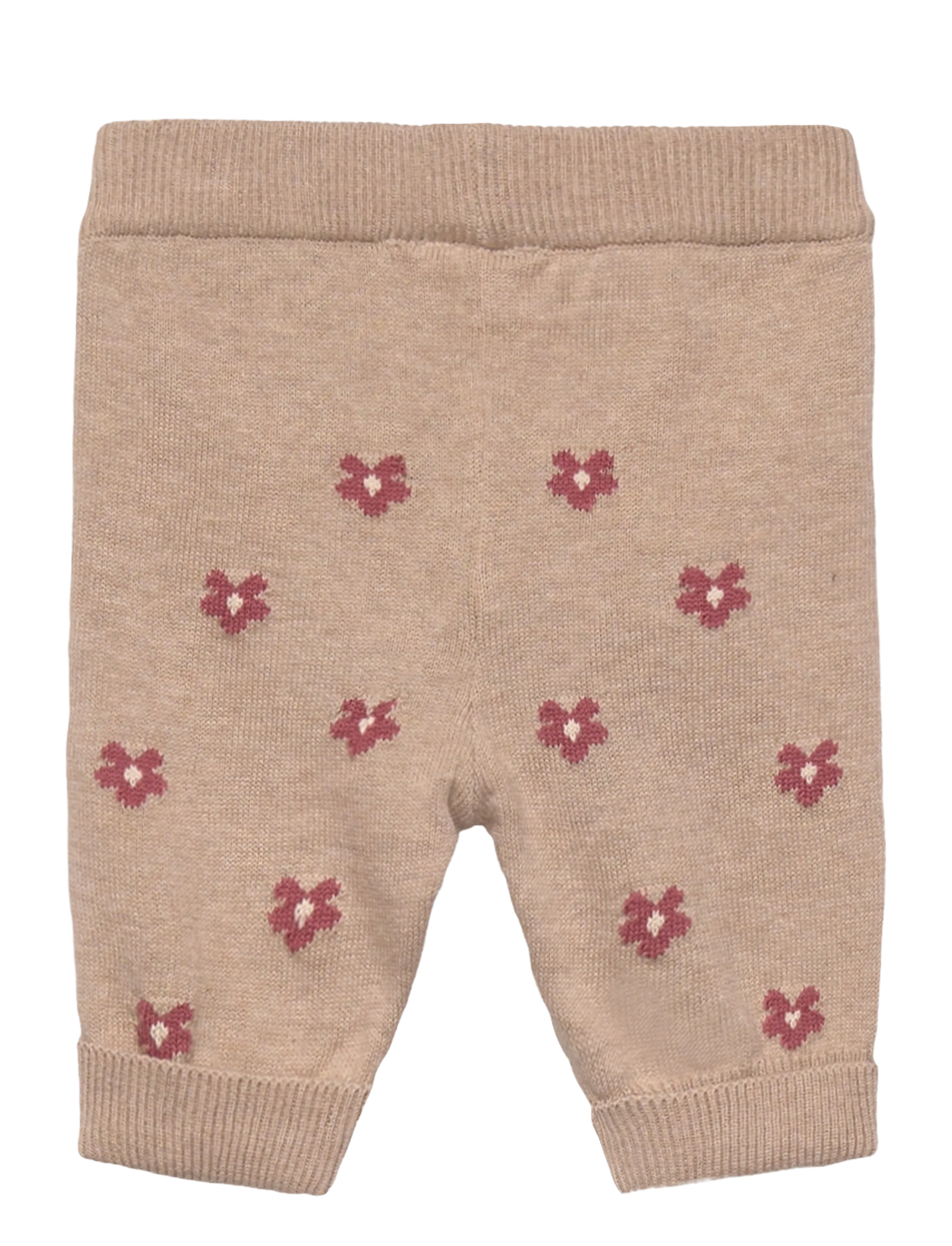 Minymo - Pants Knit - mjukisbyxor - beige melange - 1
