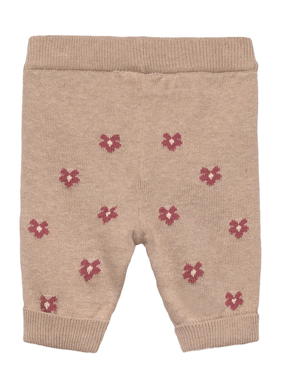 Minymo - Pants Knit - mjukisbyxor - beige melange - 1
