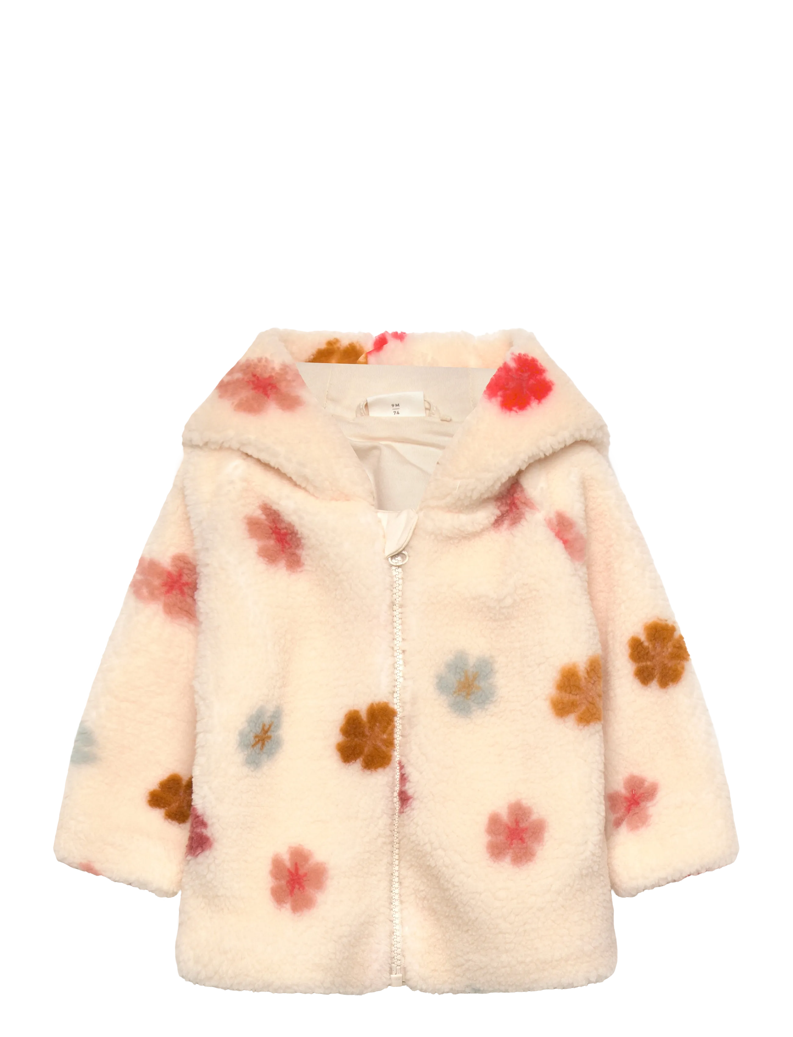 Minymo Jacket Teddy W. Lining, Børn, Hætte Teddy Jakke, Cream, Str: 62