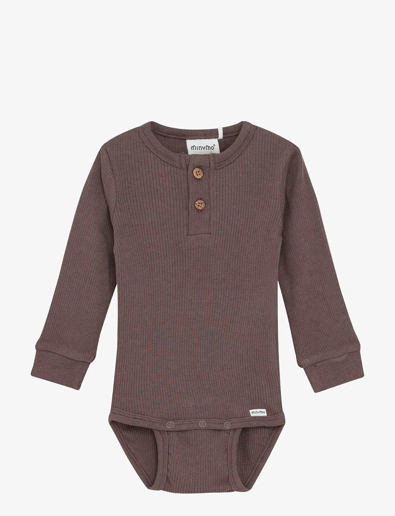Minymo - Body LS Rib - long-sleeved - chocolate chip - 1