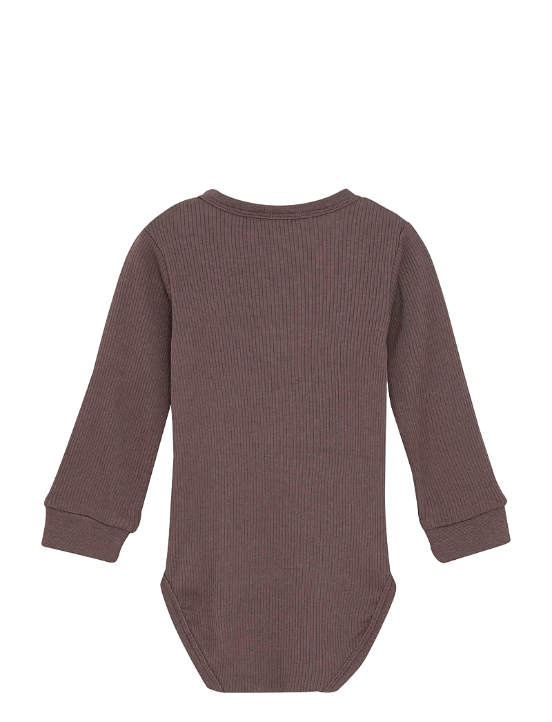 Minymo - Body LS Rib - long-sleeved - chocolate chip - 2