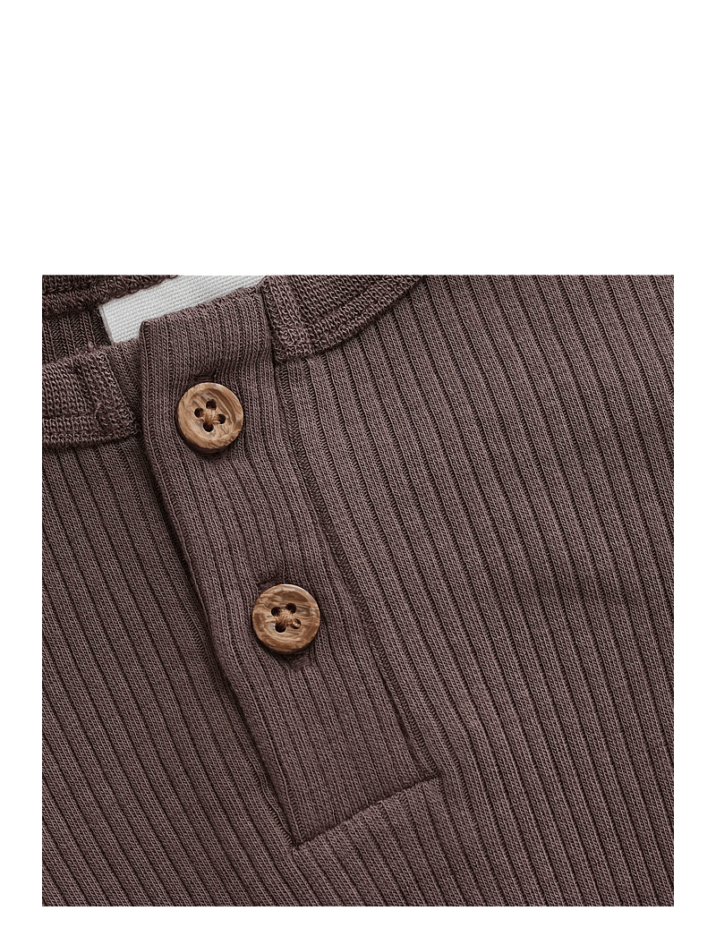 Minymo - Body LS Rib - long-sleeved - chocolate chip - 3