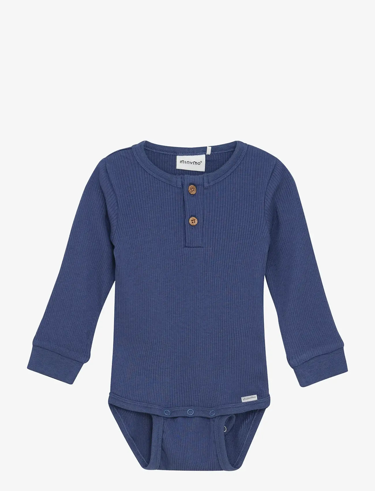 Minymo - Body LS Rib - langærmede - vintage indigo - 1
