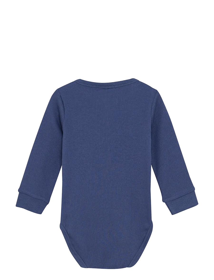 Minymo - Body LS Rib - lange mouwen - vintage indigo - 2